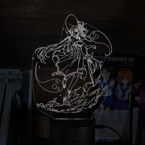 Акриловий 3D світильник-ночник Ху Тао 2