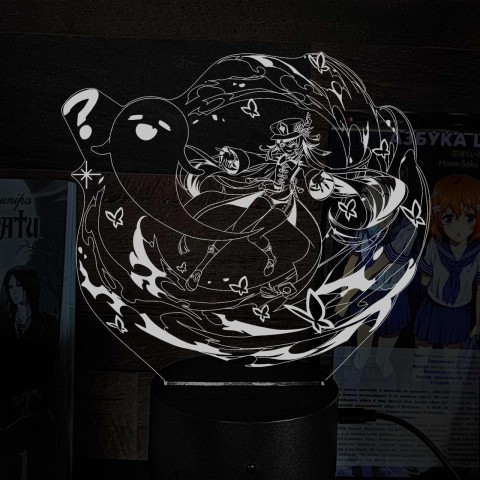 Акриловий 3D світильник-ночник Ху Тао 3