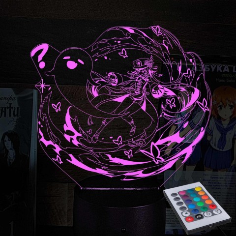 Акриловий 3D світильник-ночник Ху Тао 3