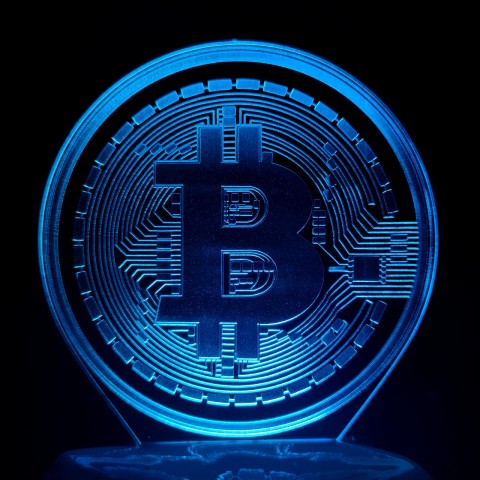 Акриловий 3D світильник-нічник Bitcoin