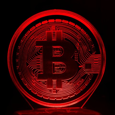 Акриловий 3D світильник-нічник Bitcoin
