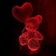 Акриловий 3D світильник-нічник ведмідь із серцем