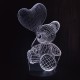 Акриловий 3D світильник-нічник ведмідь із серцем