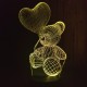 Акриловий 3D світильник-нічник ведмідь із серцем