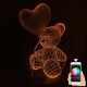 Акриловий 3D світильник-нічник ведмідь із серцем