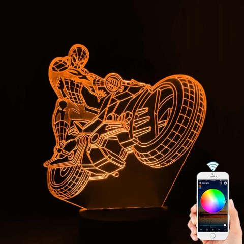 Акриловий 3D світильник-нічник Людина-павук 2 (Спайдермен)