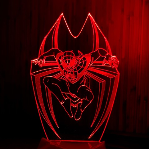Акриловий 3D світильник-ночник Людина-павук 2 (Спайдермен)