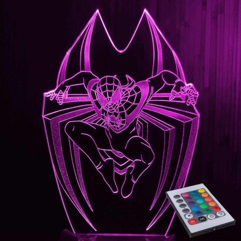 Акриловий 3D світильник-ночник Людина-павук 2 (Спайдермен)