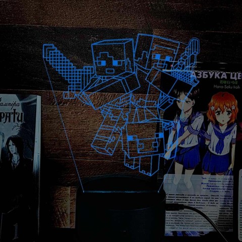 Акриловий 3D світильник-нічник Minecraft