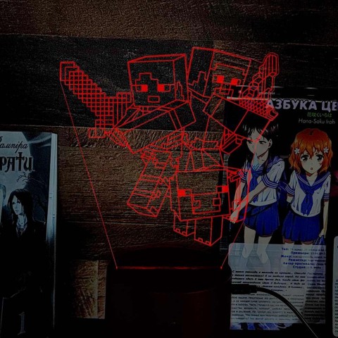 Акриловий 3D світильник-нічник Minecraft