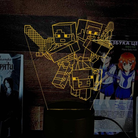 Акриловий 3D світильник-нічник Minecraft