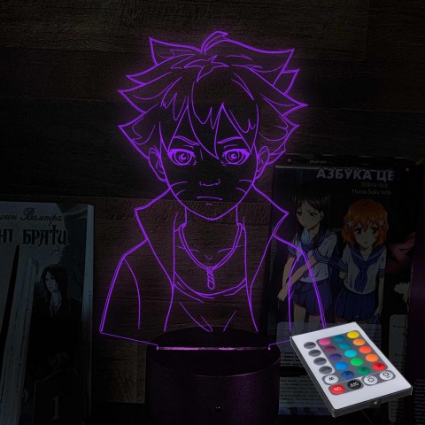 Акриловий 3D світильник-нічник Боруто Узумакі "Наруто"