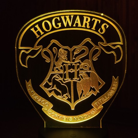 Акриловий 3D світильник-нічник герб Гоґвортсу