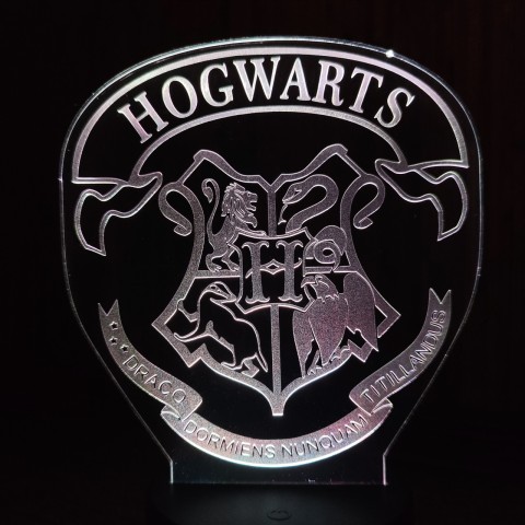 Акриловий 3D світильник-нічник герб Гоґвортсу