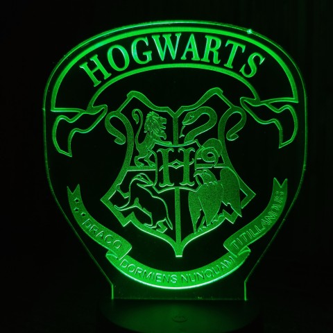 Акриловий 3D світильник-нічник герб Гоґвортсу