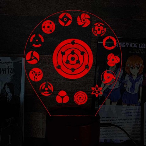 Акриловий 3D світильник-ночник Наруто 7