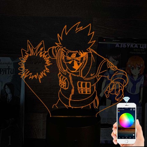 Акриловий 3D світильник-ночник Какаші Хатаке