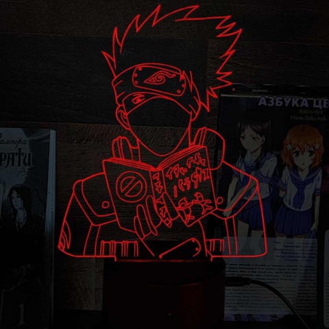 Акриловий 3D світильник-ночник Какаші Хатаке 2
