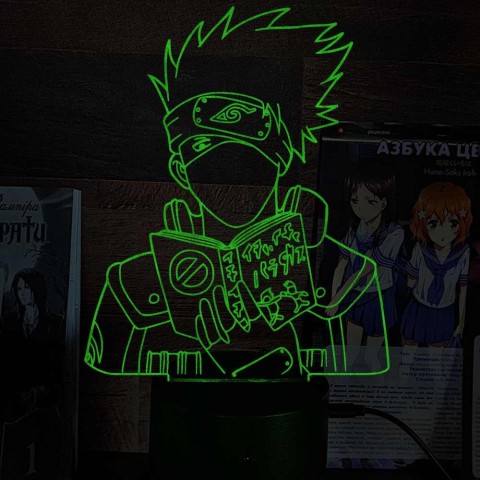 Акриловий 3D світильник-ночник Какаші Хатаке 2