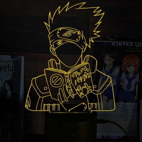 Акриловий 3D світильник-ночник Какаші Хатаке 2