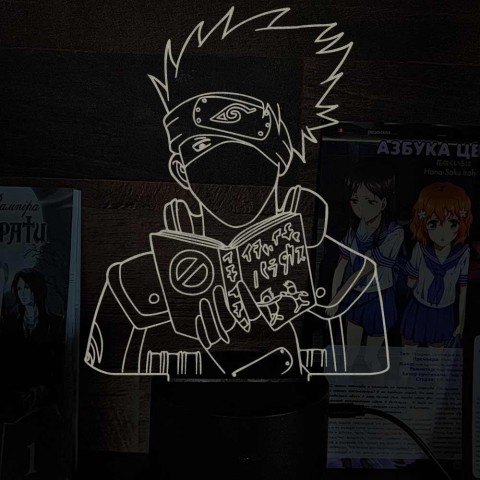 Акриловий 3D світильник-ночник Какаші Хатаке 2
