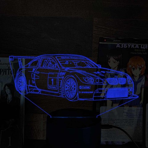 Акриловий 3D світильник-нічник BMW M3 GT2 суперкар