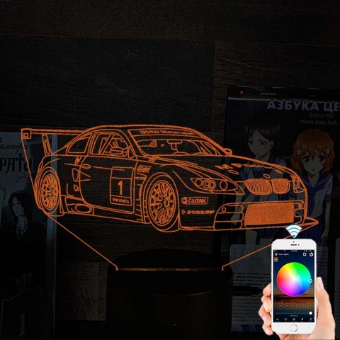 Акриловий 3D світильник-нічник BMW M3 GT2 суперкар