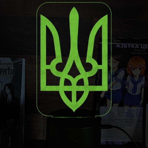 Акриловий 3D світильник-нічник Герб України