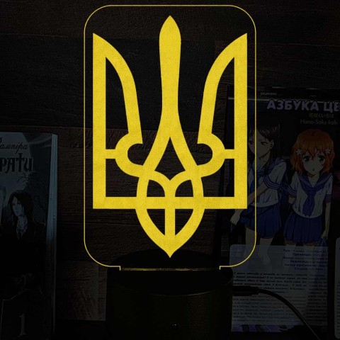 Акриловий 3D світильник-нічник Герб України