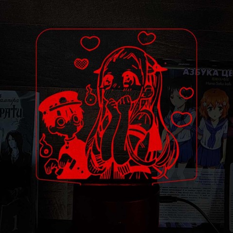 Акриловий 3D світильник-нічник Туалетний хлопчик Ханако 3