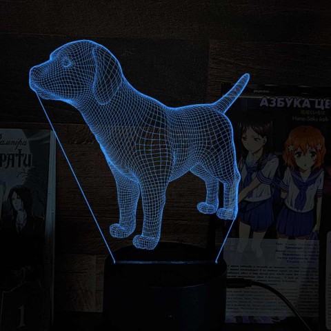 Акриловий 3D світильник-нічник собака