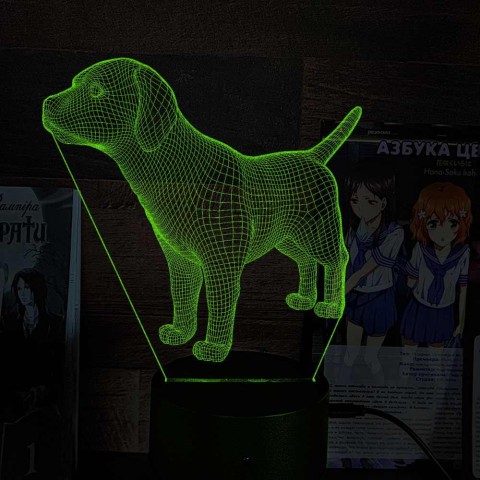 Акриловий 3D світильник-нічник собака