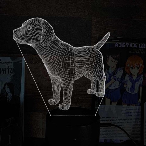 Акриловий 3D світильник-нічник собака