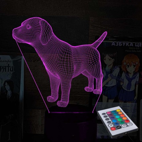 Акриловий 3D світильник-нічник собака