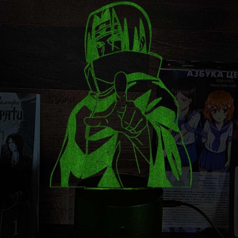 Акриловий 3D світильник-ночник Учиха Ітачі 2 "Наруто"