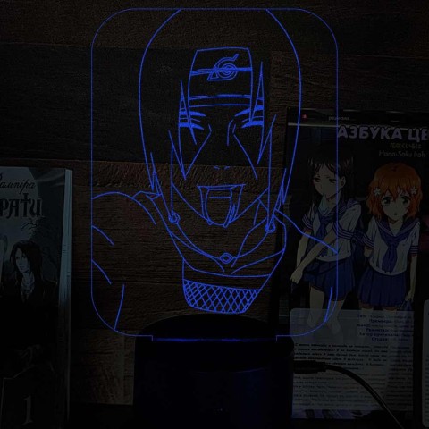 Акриловий 3D світильник-ночник Учиха Ітачі 3 "Наруто"