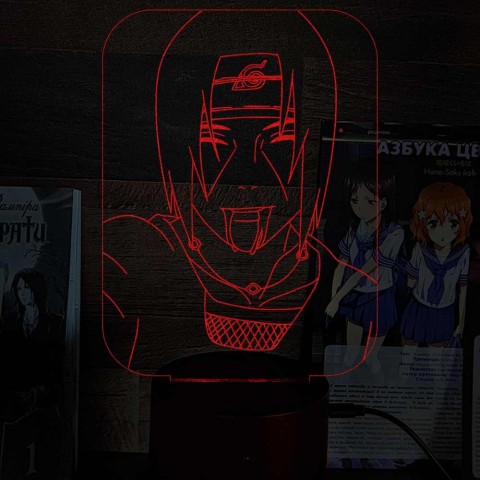 Акриловий 3D світильник-ночник Учиха Ітачі 3 "Наруто"