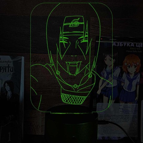Акриловий 3D світильник-ночник Учиха Ітачі 3 "Наруто"
