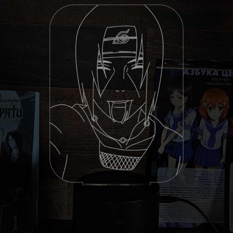 Акриловий 3D світильник-ночник Учиха Ітачі 3 "Наруто"