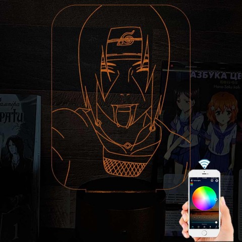 Акриловий 3D світильник-ночник Учиха Ітачі 3 "Наруто"