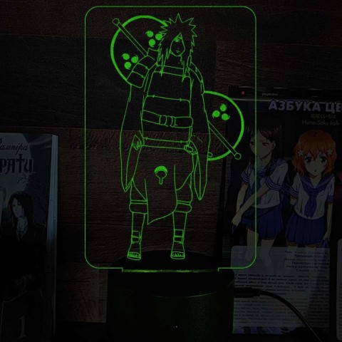Акриловий 3D світильник-ночник Мадара Учіха "Наруто"