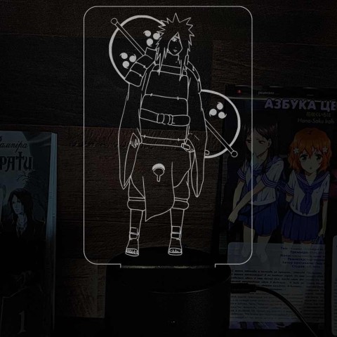 Акриловий 3D світильник-ночник Мадара Учіха "Наруто"