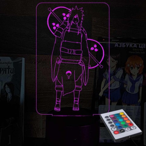 Акриловий 3D світильник-ночник Мадара Учіха "Наруто"