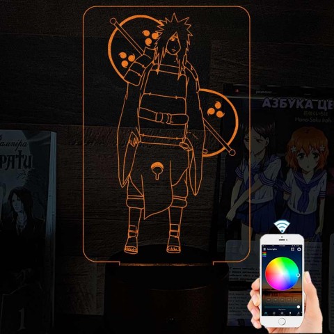 Акриловий 3D світильник-ночник Мадара Учіха "Наруто"
