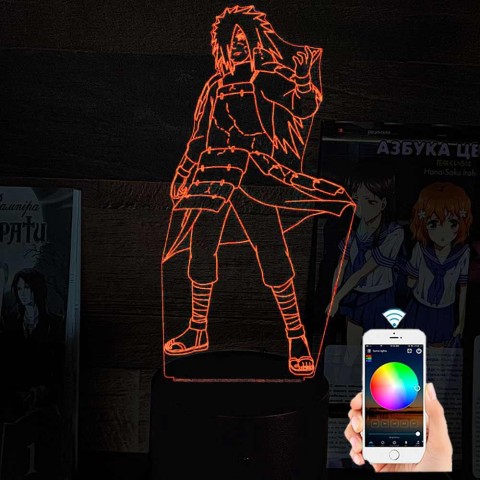 Акриловий 3D світильник-ночник Мадара Учіха 2 "Наруто"