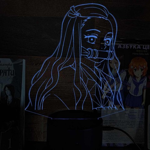 Акриловий 3D світильник-нічник Незуко Камадо 4