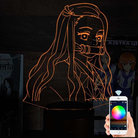 Акриловий 3D світильник-нічник Незуко Камадо 4