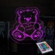 Акриловий 3D світильник-нічник ведмідь із серцем 2