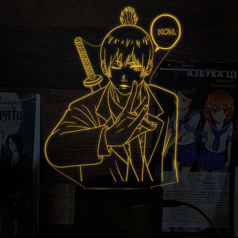 Акриловий 3D світильник-нічник Людина-бензопила (Chainsaw Man) 2