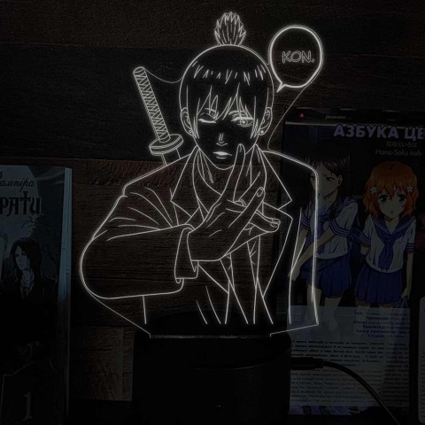 Акриловий 3D світильник-нічник Людина-бензопила (Chainsaw Man) 2